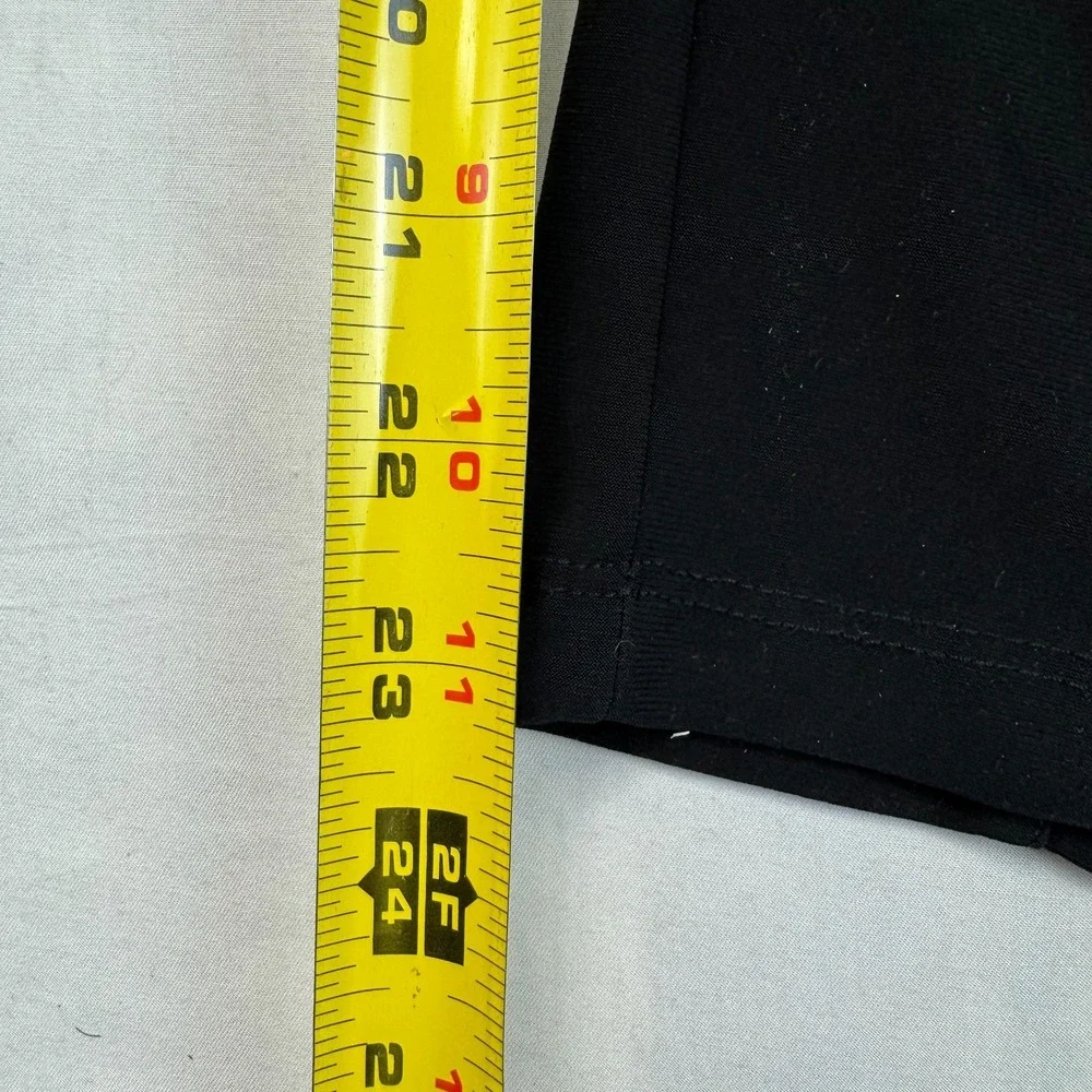 Artex Fashions Pants Womens Large Black Embellished Button Slit Elastic Waist